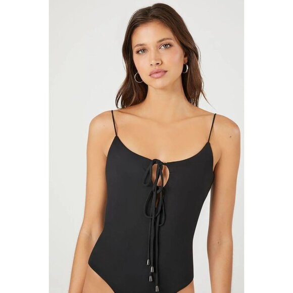 NWT FOREVER 21 Contour Reversible Bodysuit Size S Color Black /Toasted Almond - Picture 6 of 10
